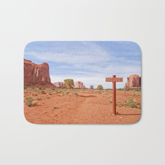 Road closed desert Bath Mat