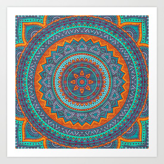 Hippie mandala 75 Art Print