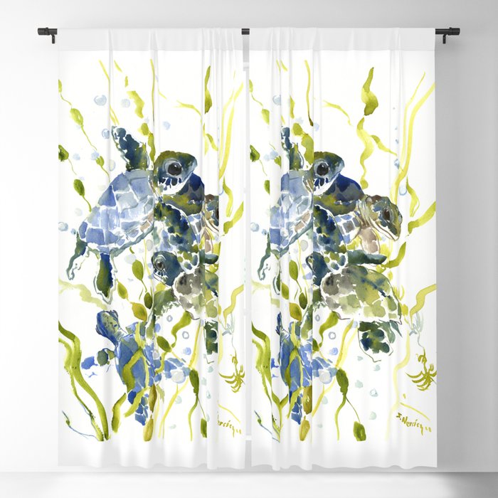 Turtle Baby Sea Turtles Underwater Scene Olive Green Green