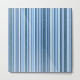 Blue Stripes Pattern Metal Print