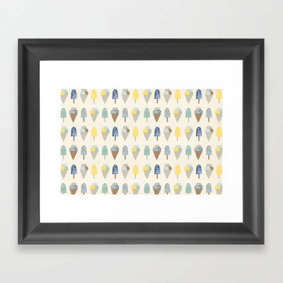 ice cream pattern Framed Art Print