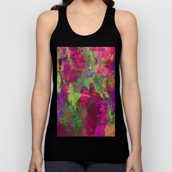 Fusion In Pink And Green Unisex Tank Top