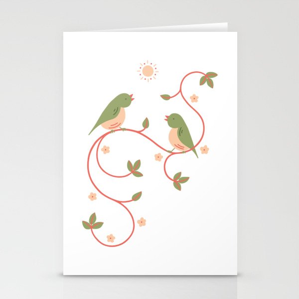Spring Day (peach and coral) Stationery Cards