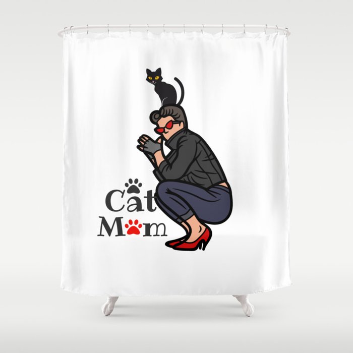 the best cat mom Shower Curtain