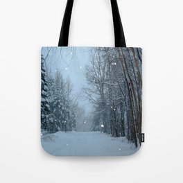 Snowy Street Tote Bag