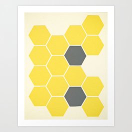 Yellow Honeycomb Art Print
