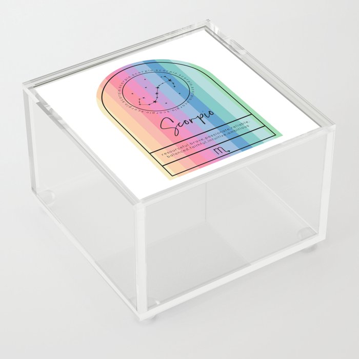 Scorpio Zodiac | Rainbow Stripe Acrylic Box