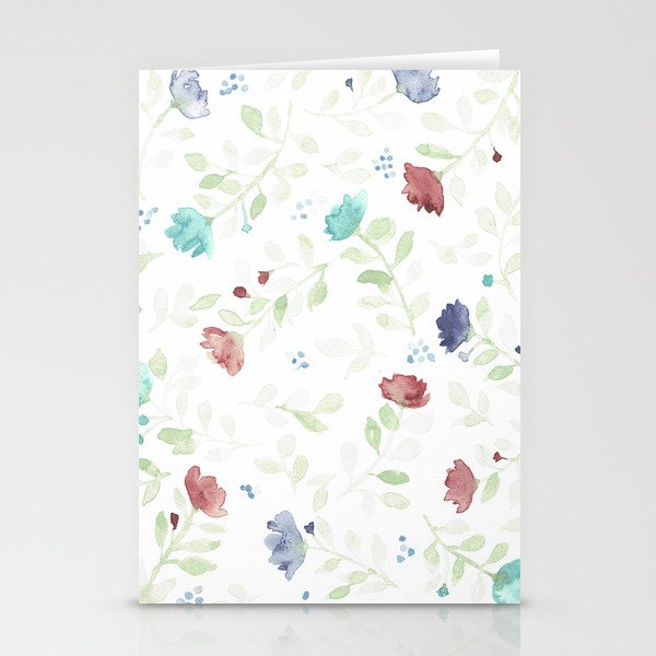 Pastel Flowers Pattern Stationery Cards