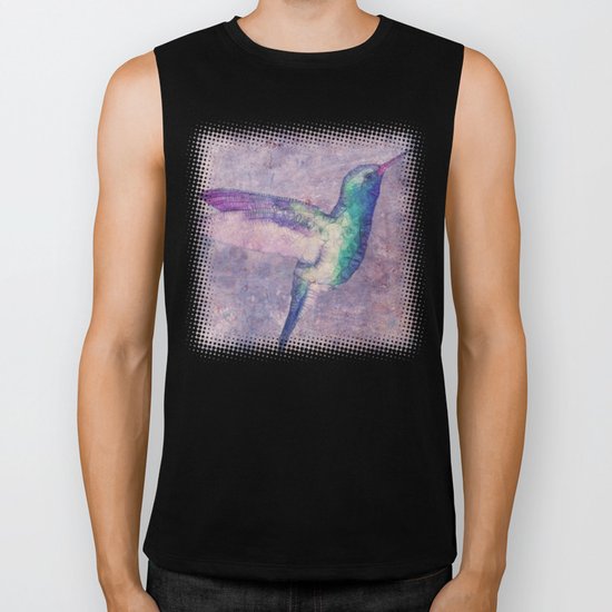 abstract hummingbird Biker Tank