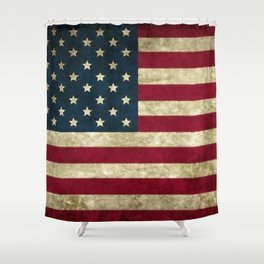 Vintage American flag Shower Curtain