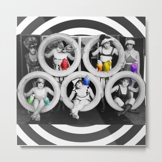 The Rainbow Budgerigars (part II) Metal Print
