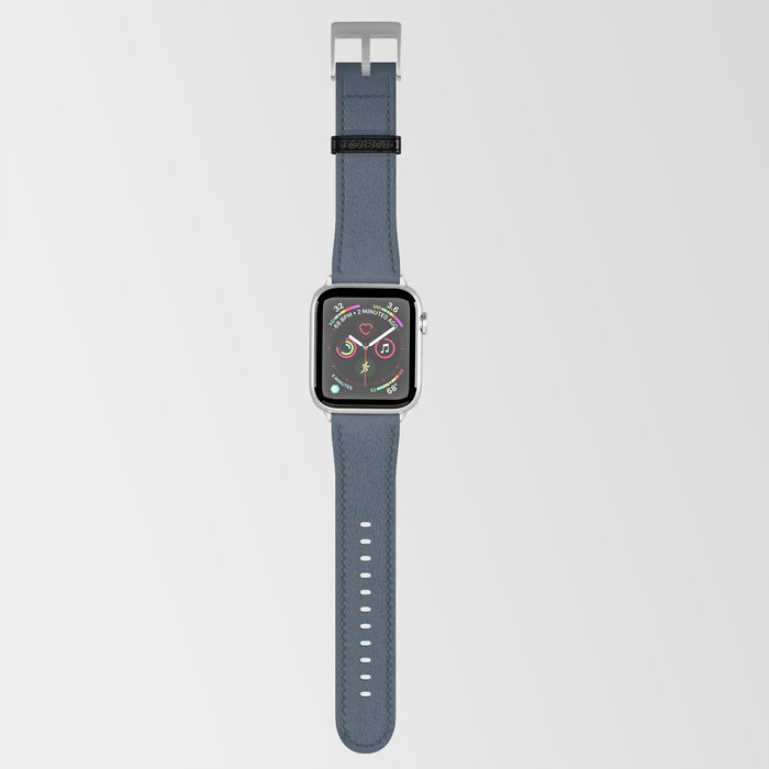 Dark Blue Gray Solid Color Pairs Pantone Moonlit Ocean 19-4122 TCX Shades of Blue Hues Apple Watch Band