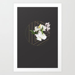 Tropical Flowers & Geometry III Art Print