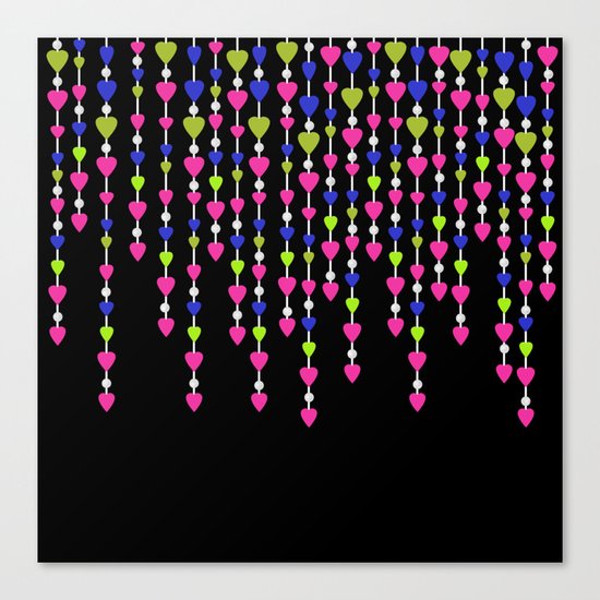 Pearl beads and hearts .2 Canvas Print