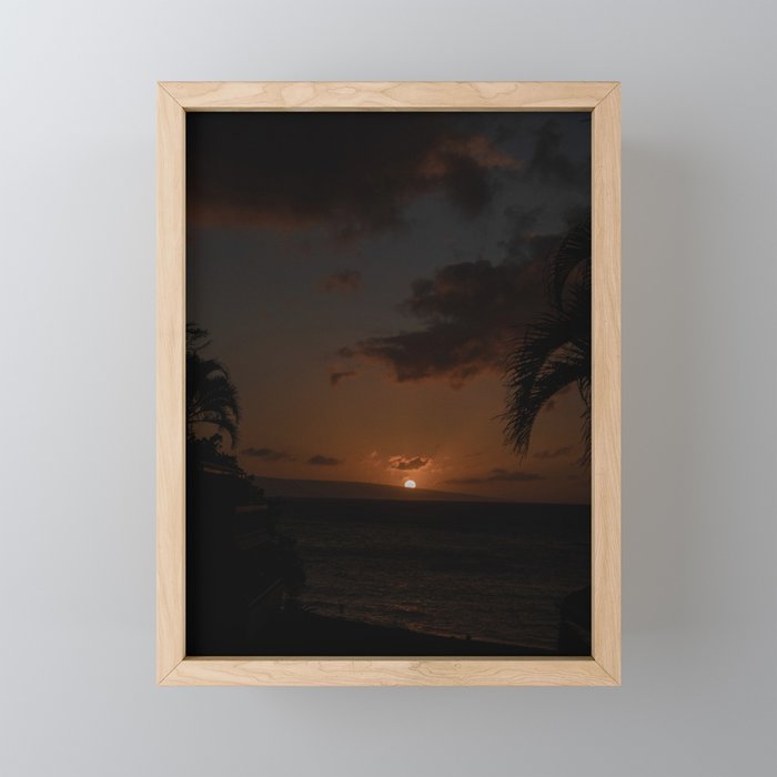 Maui Beach Sunset  Framed Mini Art Print