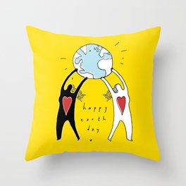 Happy Earth Day Throw Pillow