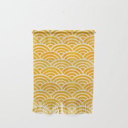 Japanese Seigaiha Wave – Marigold Palette Wall Hanging