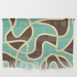 Messy Scribble Texture Background - Green Sheen And Royal Brown Wall Hanging