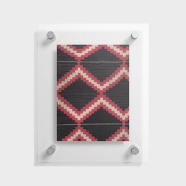 Red and White Moqui Stripe Southwest Navajo Rug Floating Acrylic Print