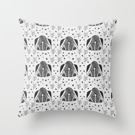 Cottage core Grey Mushroom Polka Dot Pattern-Rustic Pattern Throw Pillow