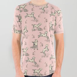Little Sheep on the pink meadow All Over Graphic Tee