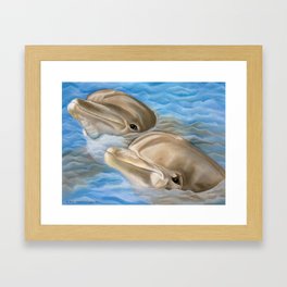 Dolphins in Pastel Framed Art Print