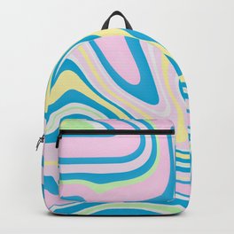 Pastel Marbling Art Backpack | Undulate, Fornalczyk, Backdrop, Artistic, Pink, Pastel, Blue, Color, Yellow, Light 