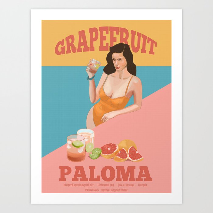 Grapefruit Paloma Art Print