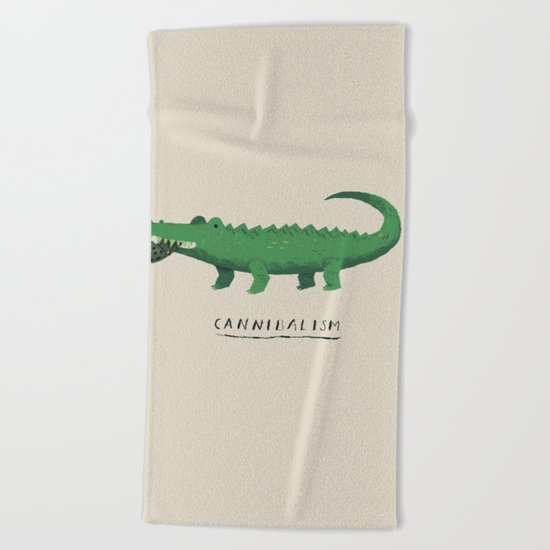 croc cannibalism Beach Towel