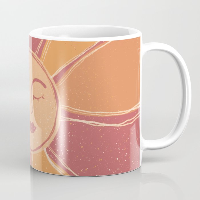 Retro Orange Mystic Sun Coffee Mug