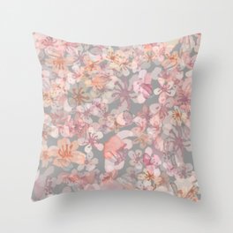 Tiny Watercolor Flower Pattern Throw Pillow