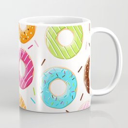 Colorful top view donuts and sprinkles pattern Coffee Mug