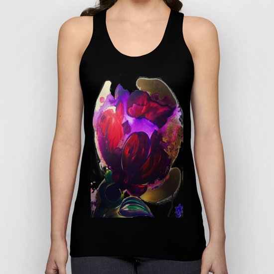 Purple and Gold Poppies Maybe? Unisex Tank Top