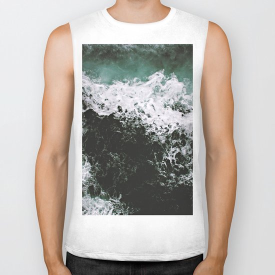 Waves #ocean Biker Tank