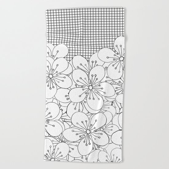 Cherry Blossom Grid - In Memory of Mackenzie Beach Towel