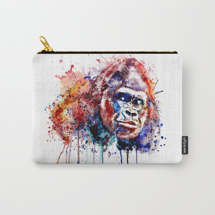 Gorilla Watercolor portrait Carry-All Pouch