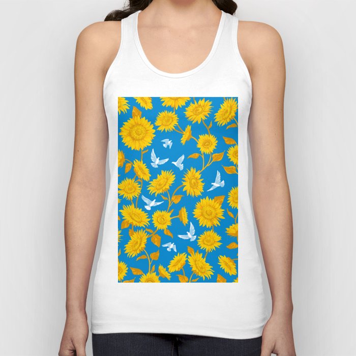 Sunflowers floral. For Ukraine. Tank Top