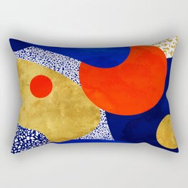 Terrazzo galaxy blue night yellow gold orange Rectangular Pillow