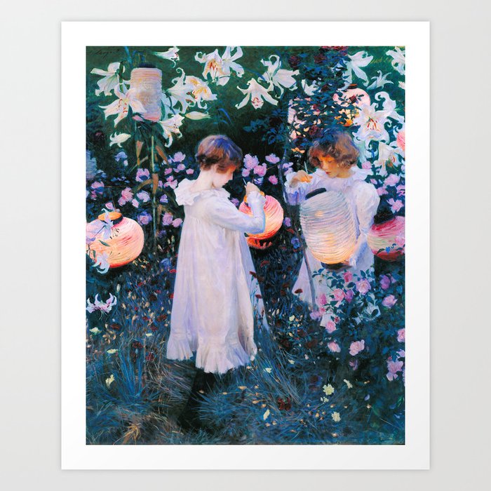 John Singer Sargent - Carnation, Lily, Lily, Rose Art Print