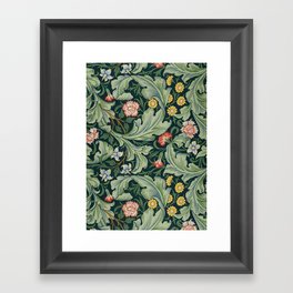 William Morris Leicester Herbaceous Italian Laurel Acanthus Textile Colorful Floral Pattern Framed Art Print