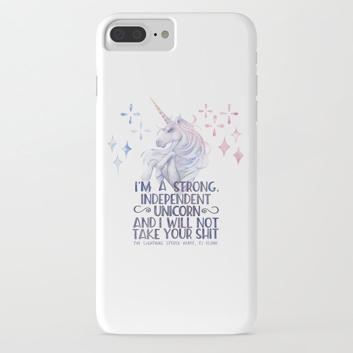 i am a strong independent unicorn - the lightning struck heart iphone case