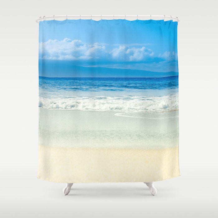 Beach Blue Kapalua Golden Sand Maui Hawaii Shower Curtain