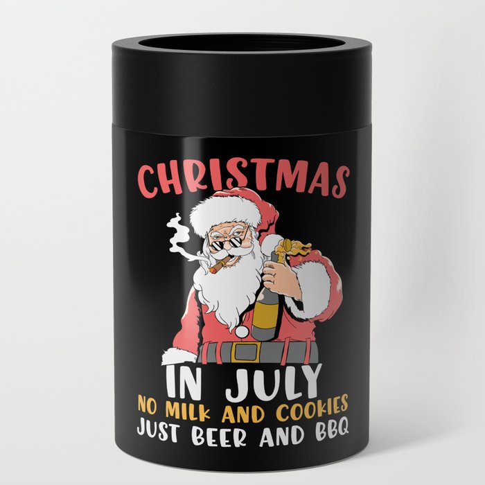 Funny Christmas In July Santa Can Cooler