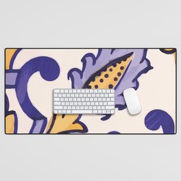 Rustic authentic mexican talavera TILE design glazed ceramic abstract pattern Desk Mat
