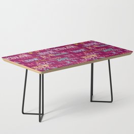 Enjoy The Colors - Modern abstract typography pattern on wine red color Coffee Table