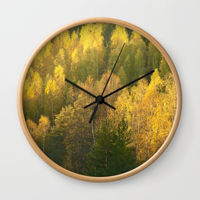 Forest In Sunset Tones - Autumn Scene #decor #society6 #buyart Wall Clock