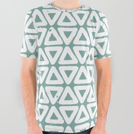 Triangles | Teal All Over Graphic Tee