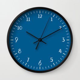 Simple Dark Blue Wall Clock With White Numbers Wall Clock