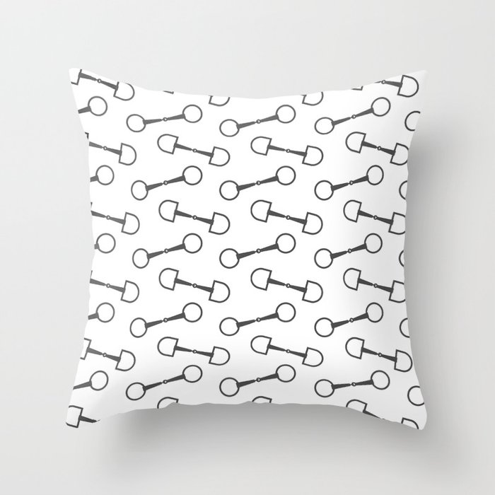 Horse bits pattern Throw Pillow