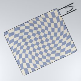 Sky Blue Checker Picnic Blanket